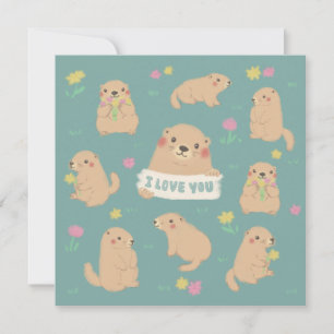 Ik hou van je, Marmots illustratie Kaart