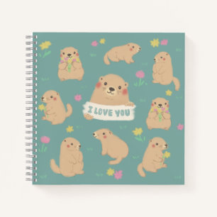 Ik hou van je, Marmots illustratie Notitieboek