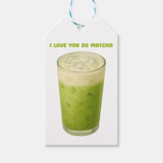 IK HOU VAN JE, MATCHA, GROENE THEE LIEFDE CADEAULABEL (Voorkant)