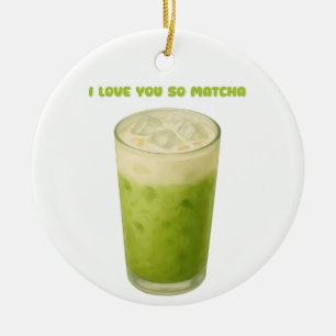 IK HOU VAN JE, MATCHA, GROENE THEE LIEFDE KERAMISCH ORNAMENT