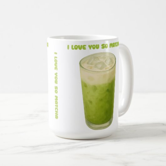 IK HOU VAN JE, MATCHA, GROENE THEE LIEFDE KOFFIEMOK (Voorkant rechts)