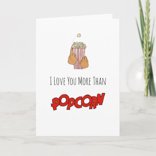 Ik hou van je meer dan Popcorn ASL-kaart Kaart (Voorkant)