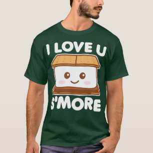 Ik hou van je meer grappige Camping Smore Pun Dark T-shirt