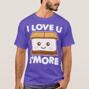 Ik hou van je meer grappige Camping Smore Pun Dark T-shirt