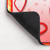 Ik hou van je met hartroze achtergrond muismat (Hoek)