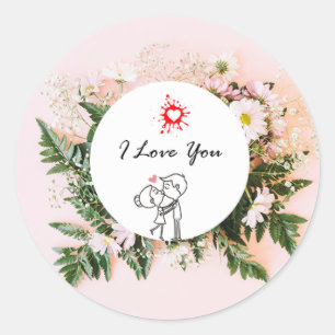 Ik hou van je - Minimalistisch oprechte ontwerp Ronde Sticker