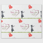 Ik hou van je moeder cadeaupapier (Vlak)