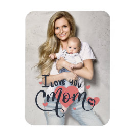 Ik hou van je moeder harttypografie moederdag foto magneet