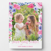 Ik hou van je moeder Moederdag Waterverf Floral Fotoplaat (voorkant)
