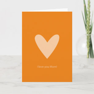 Ik hou van je moeder oranje hart wenskaart kaart