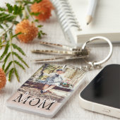 Ik hou van je moeder, roze aangepaste foto  sleutelhanger (Voorkant Rechts)