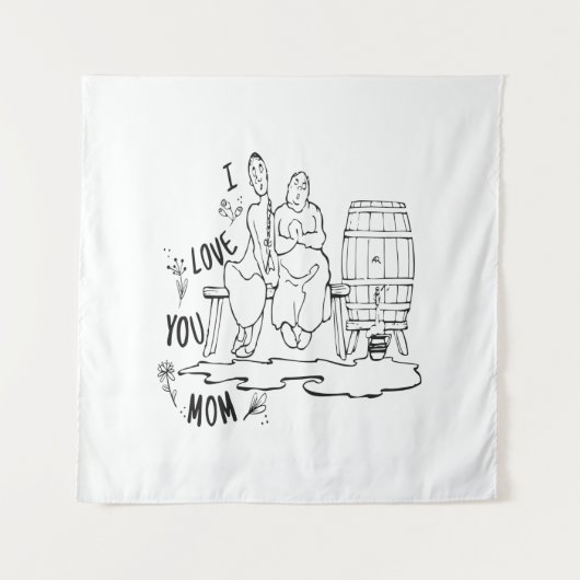 Ik hou van je moeder. T-Shirt Wandkleed (Voorkant)