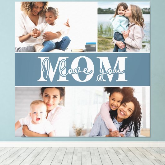 Ik hou van je MOM Moederdag Foto Canvas Afdruk (Insitu (Houten vloer))