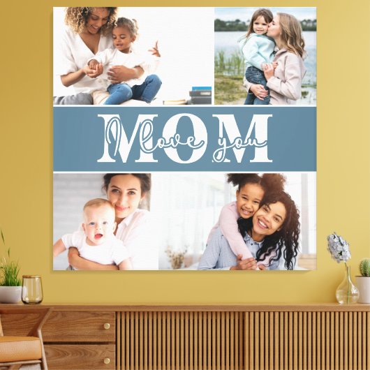 Ik hou van je MOM Moederdag Foto Canvas Afdruk (Insitu (Woonkamer))