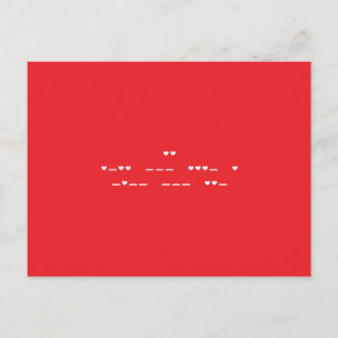 Ik hou van je morse code briefkaart