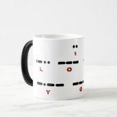 Ik hou van je morse code morphing Mok (Voorkant links)