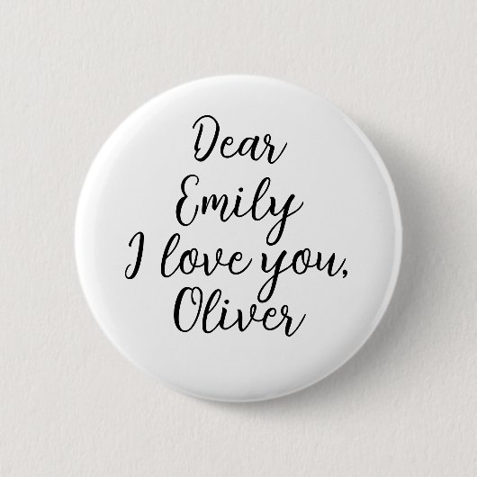 Ik hou van je naam Sjabloon Ronde Button 5,7 Cm (Voorkant)