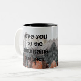 Ik hou van je naar de bergen en de Mok van de koff