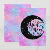 Ik hou van je naar de maan en de rug Kaart (Voorkant / Achterkant)