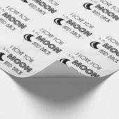 ik hou van je naar de maan en rug zwart wit cadeaupapier (Hoek)