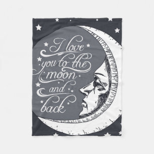 Ik hou van je naar de maan en terug fleece deken