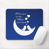 Ik hou van je naar de maan en terug muismat (Met muis)