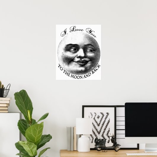Ik hou van je naar de maan en terug poster (Thuiskantoor)