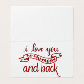 "Ik hou van je naar de maan en terug" Wenskaarten Kaart (Buitenkant ongevouwen)