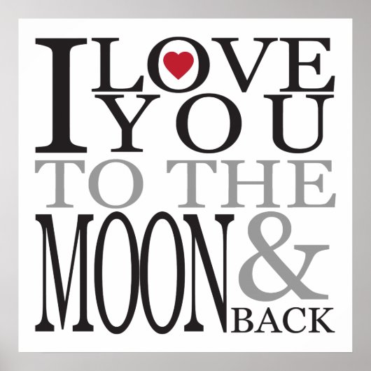 IK HOU VAN JE NAAR HET MOON EN TERUG POSTER (Voorkant)