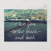 Ik hou van je naar het strand en terug briefkaart (Voorkant)