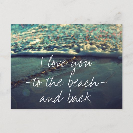 Ik hou van je naar het strand en terug briefkaart (Voorkant)