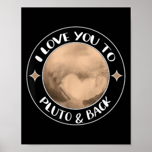 Ik hou van je naar Pluto Space Group Quote Gift Fa Poster