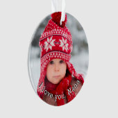 Ik hou van je Nana met twee foto sjabloon Ornament (voorkant)