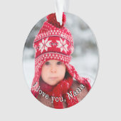 Ik hou van je Nana met twee foto sjabloon Ornament (voorkant)