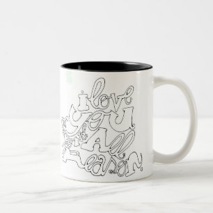 Ik hou van je, om alle redenen tweekleurige koffiemok