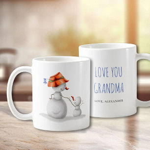 Ik hou van je oma Schattige Snowman Koffiemok