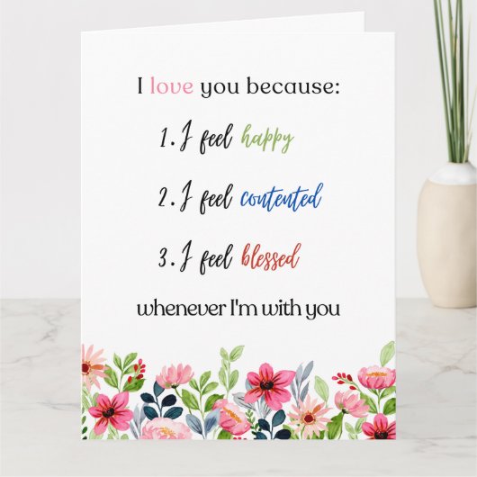 Ik hou van je omdat kaart (Voorkant)
