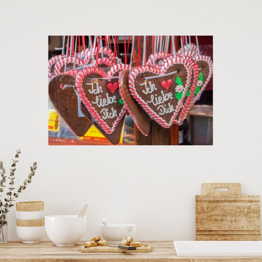 Ik hou van je ontbijtbrood. poster (Keuken)