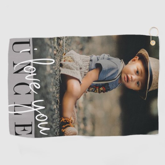 Ik hou van je oom Aangepaste Foto  Golfhanddoek (Horizontaal)