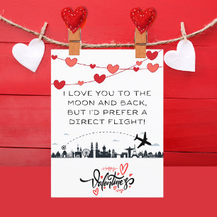 Ik hou van je op de maan, maar... Grappige Valenti Feestdagenkaart