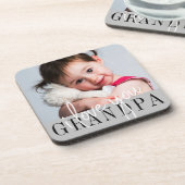 Ik hou van je opa aangepaste foto bier onderzetter (Linkerzijde)