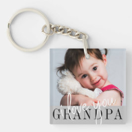 Ik hou van je opa aangepaste foto sleutelhanger