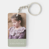 Ik hou van je opa Modern Sage Green 2 foto Sleutelhanger (achterkant)