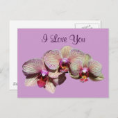 Ik hou van je orchidee Trio Flower Photo Briefkaar Briefkaart (Voorkant / Achterkant)