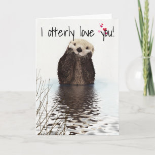 Ik hou van je otter Jubileum Valentijn Kaart