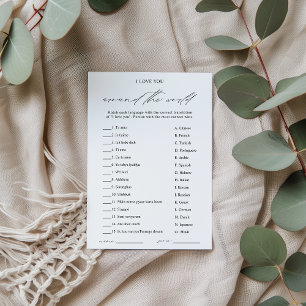 Ik hou van je over de hele wereld Vrijgezellenfees Kaart