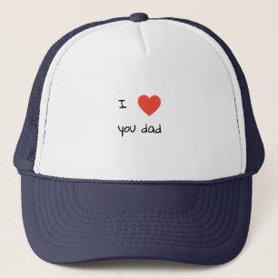 Ik hou van je, pa Vaderdag Red Heart Minimalist Trucker Pet