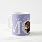 Ik hou van je Paarse moeder cadeau koffie Mok (Voorkant links)