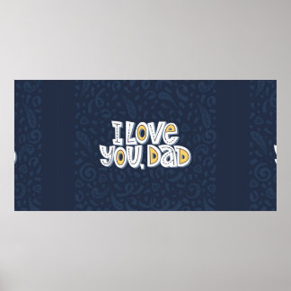 Ik hou van je, pap. Helderletters op het dar Poster