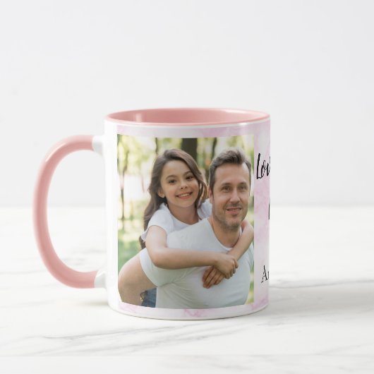 Ik hou van je, pap | Twee fotoscript en hart Mok (Links)